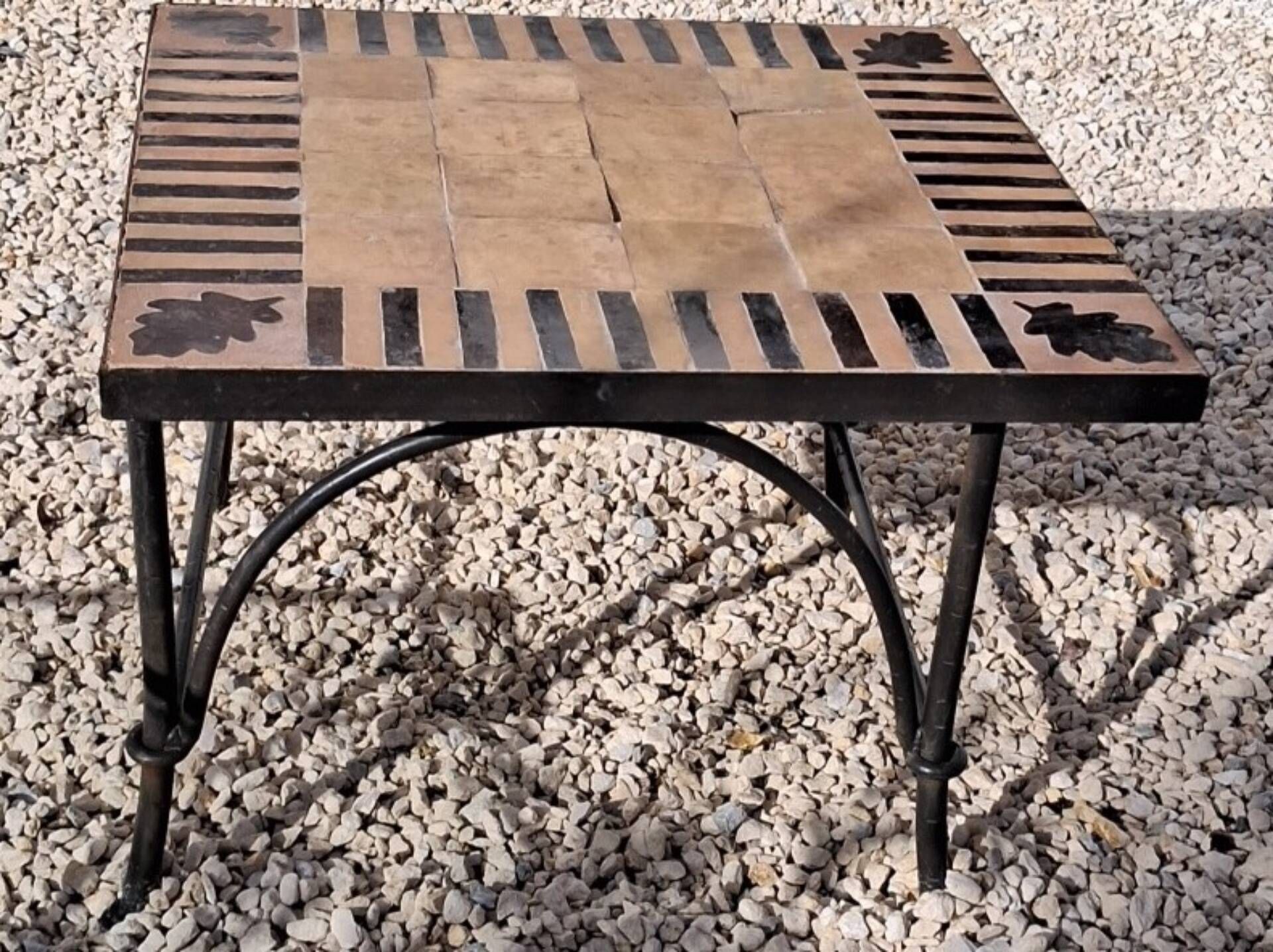 Table basse en Fer Forgé et Pierre Naturelle