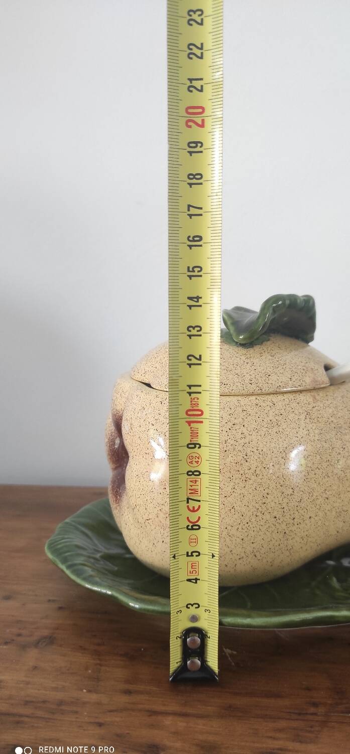 Vintage barbotine pear compotier