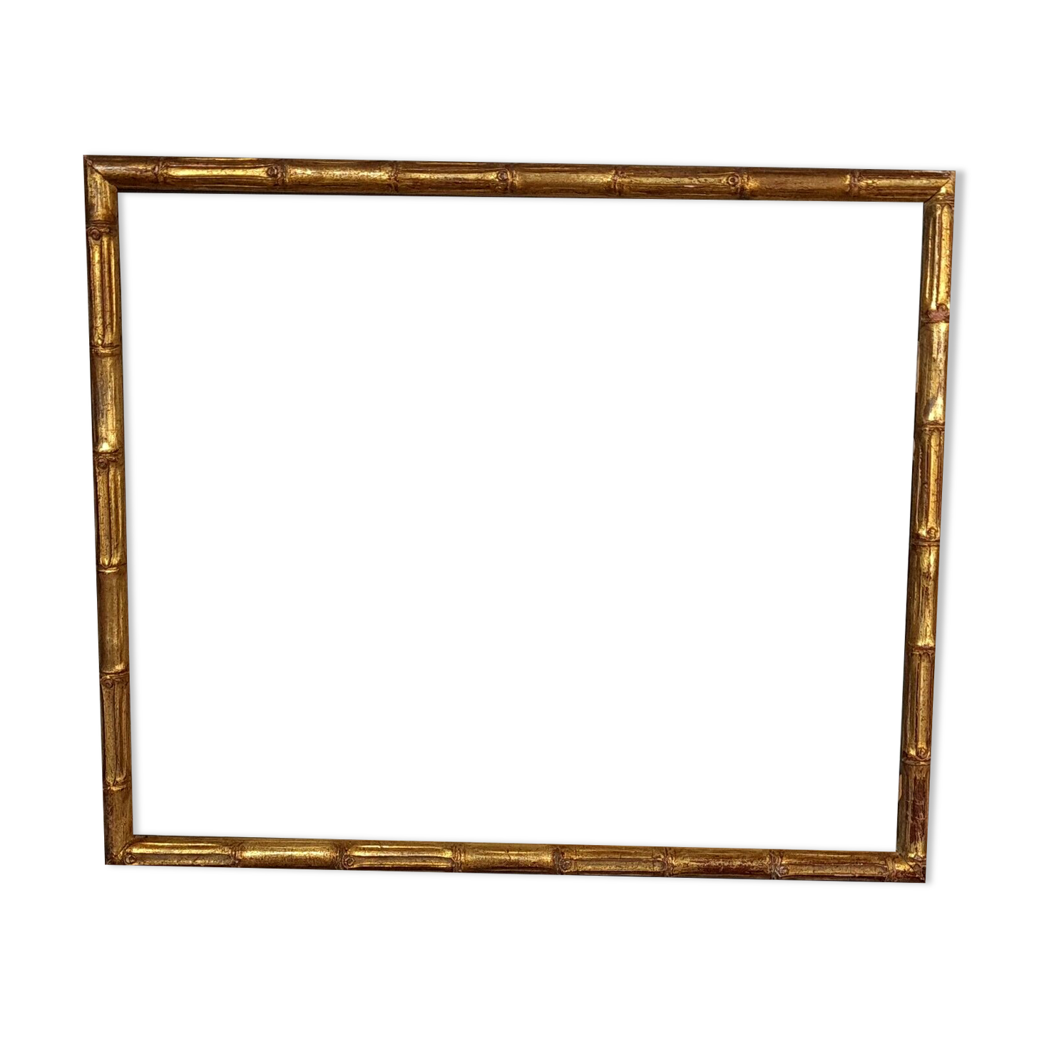 Old frame way bamboo gilded wood gold leaf 45x38 foliage 43x36 cm SB2