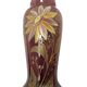 Legras Montjoye, purple enamelled glass vase with daisy pattern circa 1900