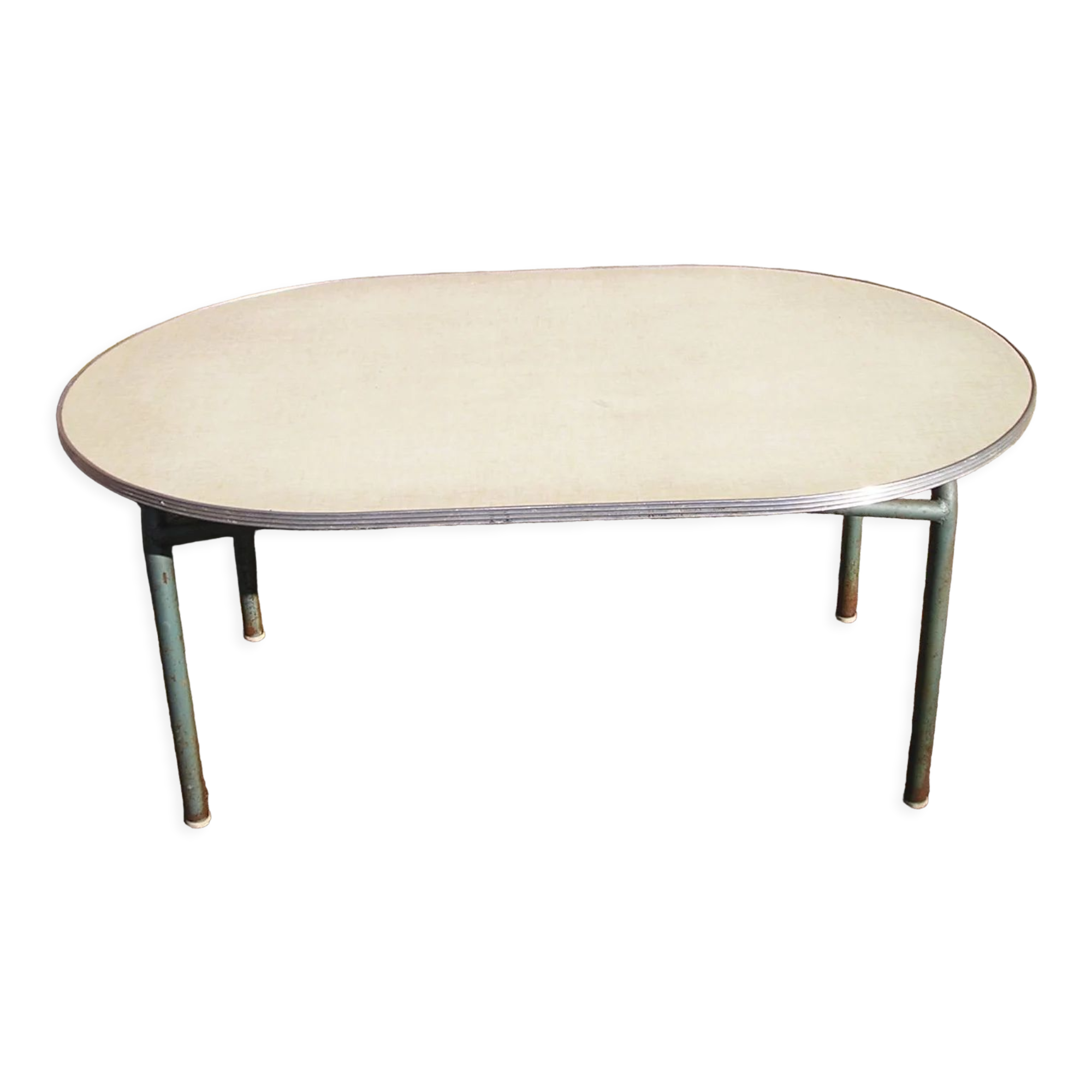 Oval formica coffee table, 70s