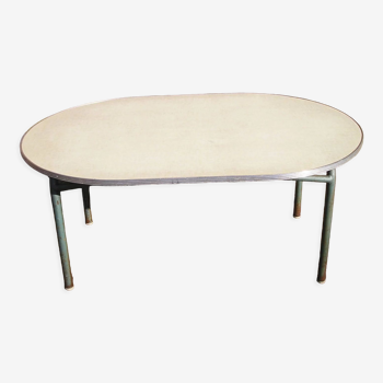 Table basse ovale en formica, années 70