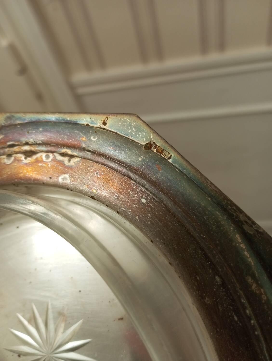 Silver-plated metal appetizer serving tray