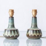 Pair of Søholm Stentøj table lamps, modern organic glazed stoneware, 1960s