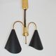 Mid-Century Modern pendant light, brass and metal, 1970s.