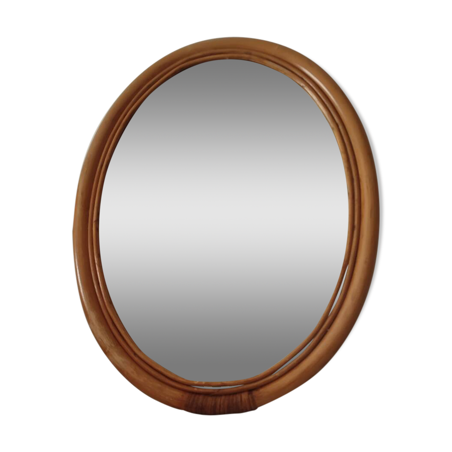 Vintage bamboo and rattan mirror