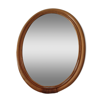 Vintage bamboo and rattan mirror