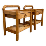 Pair of solid pine nightstands, Circa 1980s