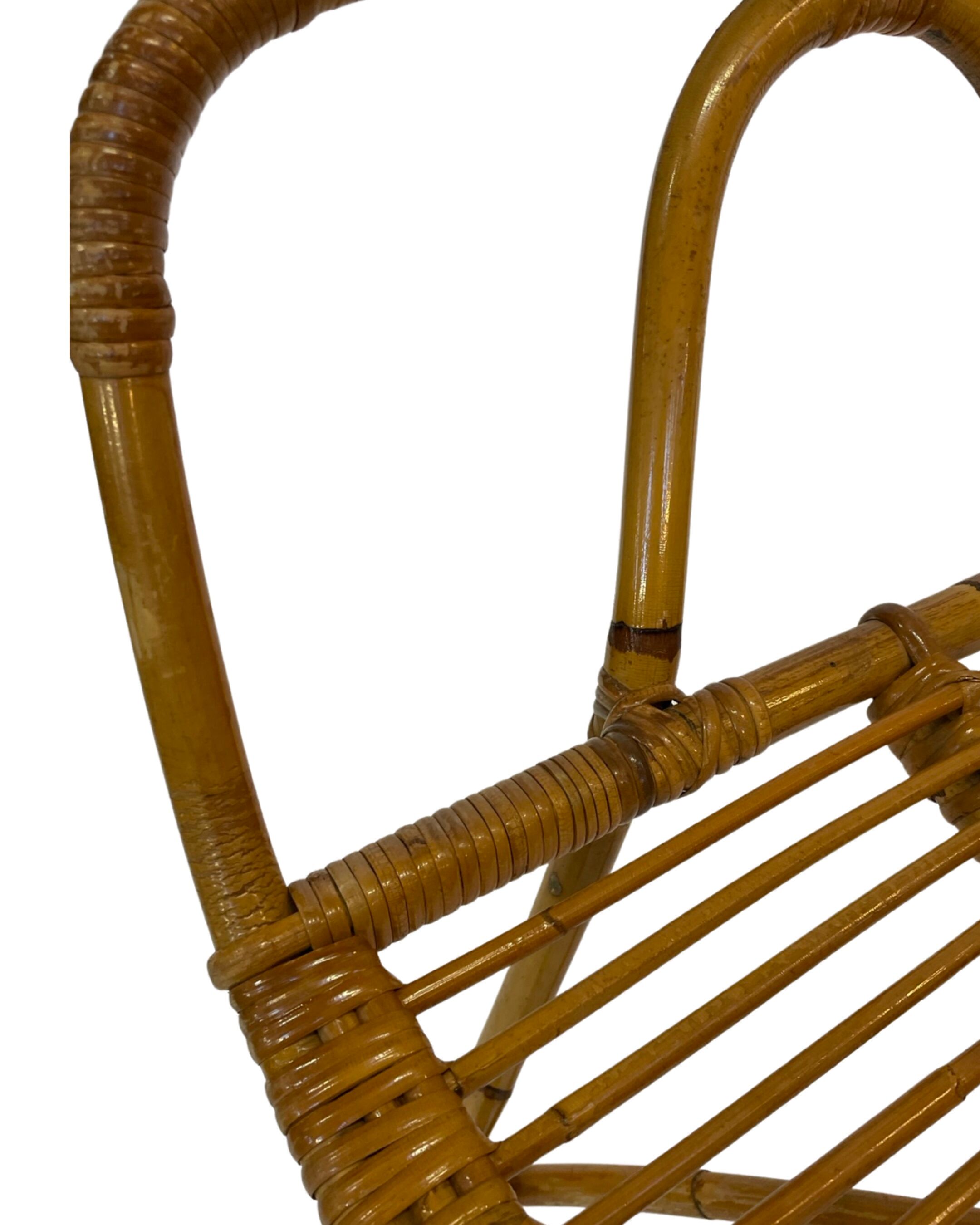 Rattan easy chair by Dirk van Sliedregt Rohe Noordwolde 1960 in the Netherlands