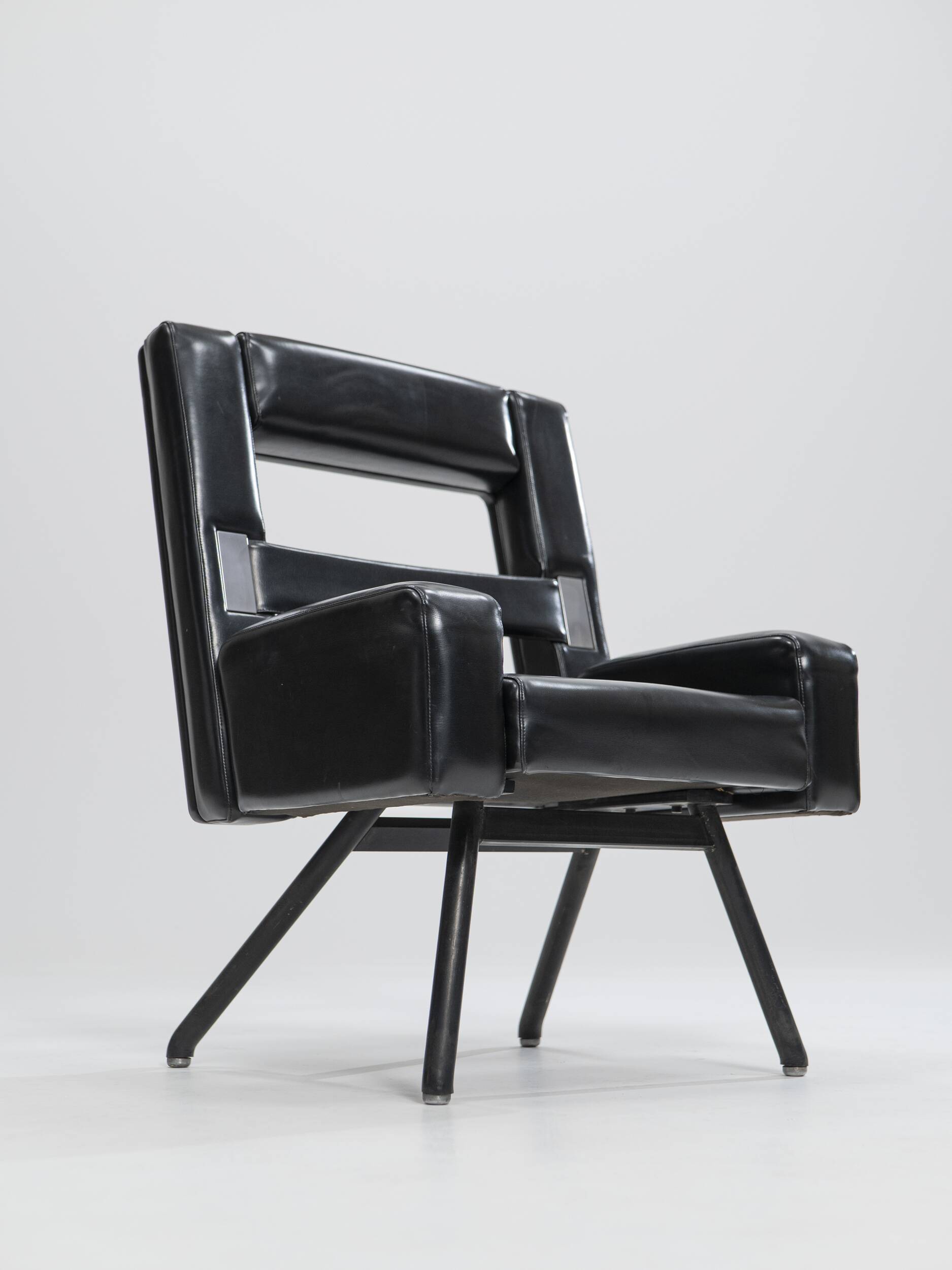 Leatherette Armchair Prototype, Italy, 1980s