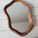 Asymmetrical mirror in vintage wood - 39x29cm