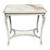 Table à thé de style Louis XV. Plateau en marbre.