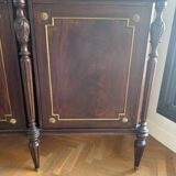 English style 4-door mahogany sideboard with white marble top