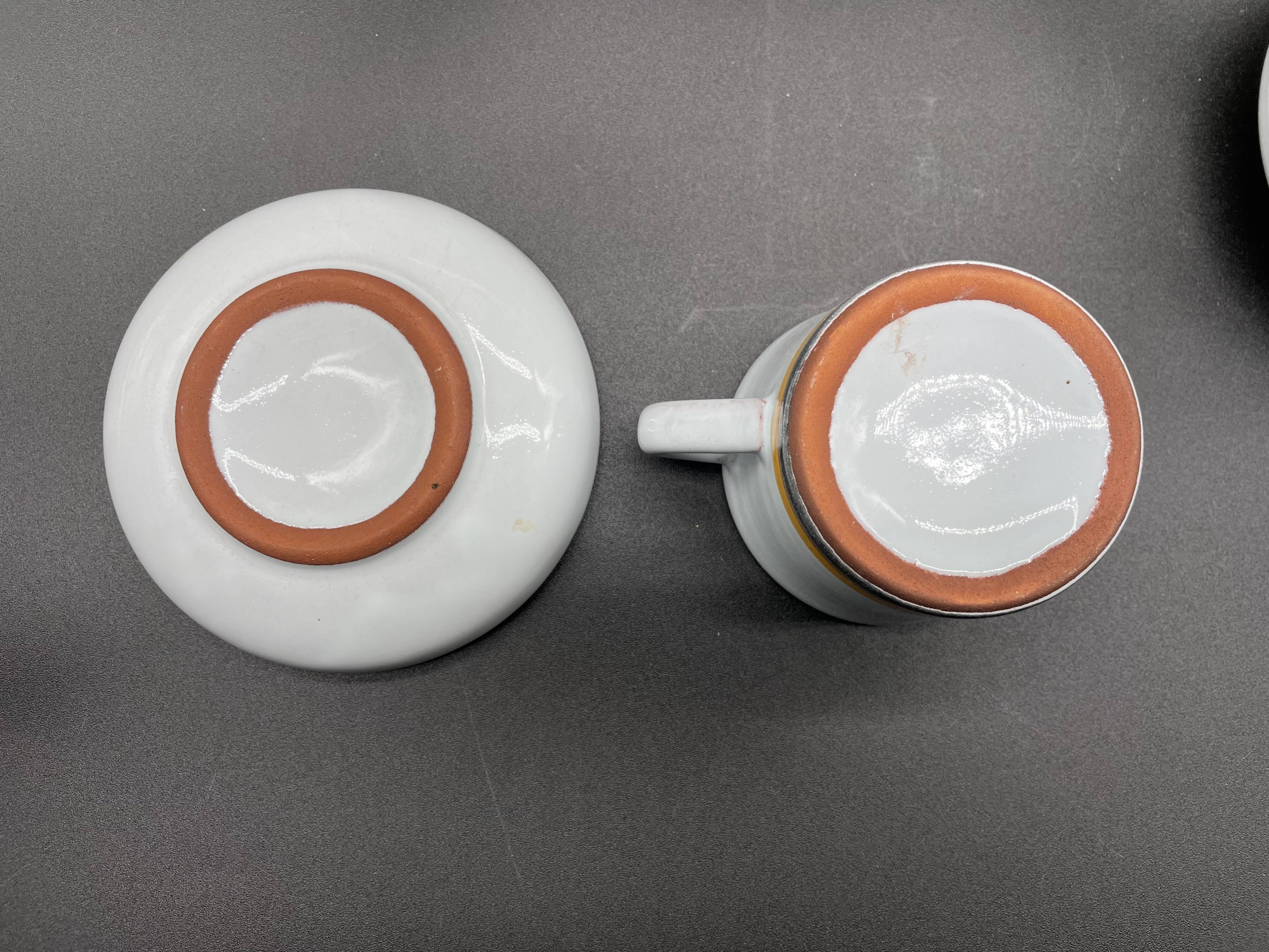 Vintage 1960s coffee service in ceramic, modernist design.