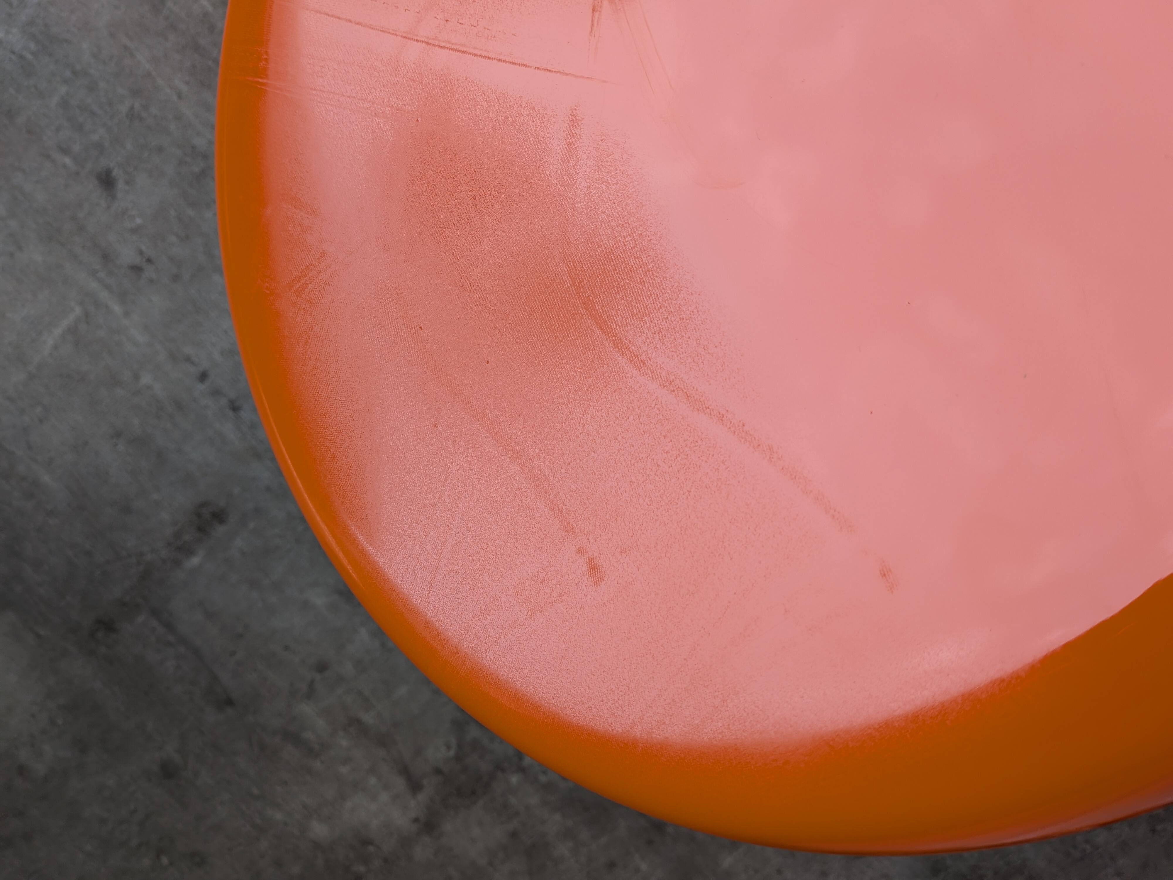 Set of 4 Vintage Mushroom Stool “Jurček” by Meblo, Retro Orange 1960s – Spa