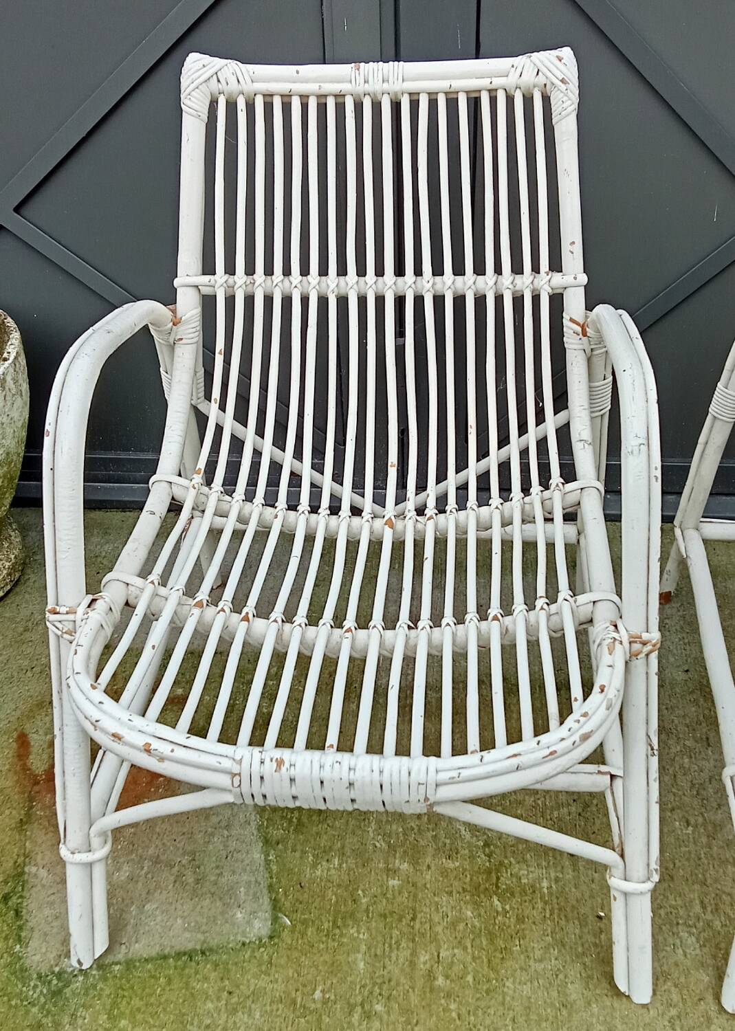 Set of 3 rattan armchairs from the 1970s