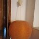 Orange granular resin ball pendant light, 1970