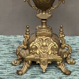 Pair of Renaissance style candlesticks. Solid bronze.