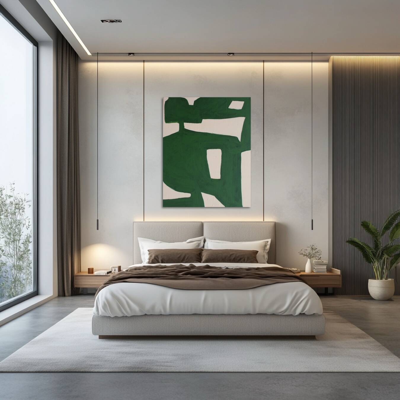 Peinture sur toile Organic vert