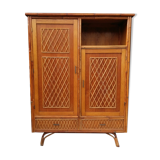 Armoire en rotin des années 70