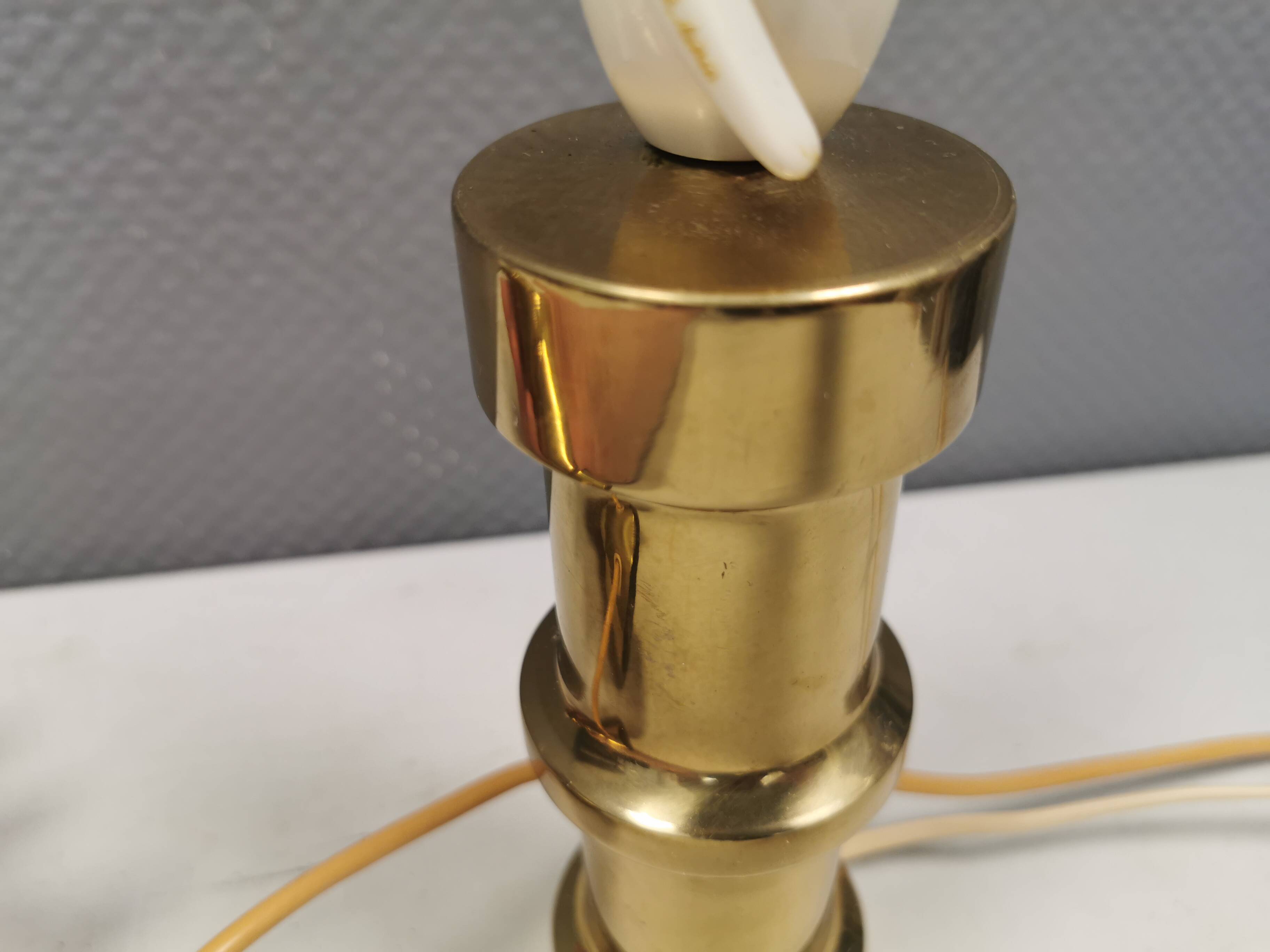 A set of beautiful brass table lamps. Danish and estimated from the 1970s.