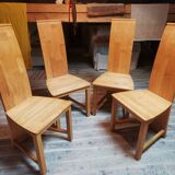Set of 4 solid rubberwood chairs