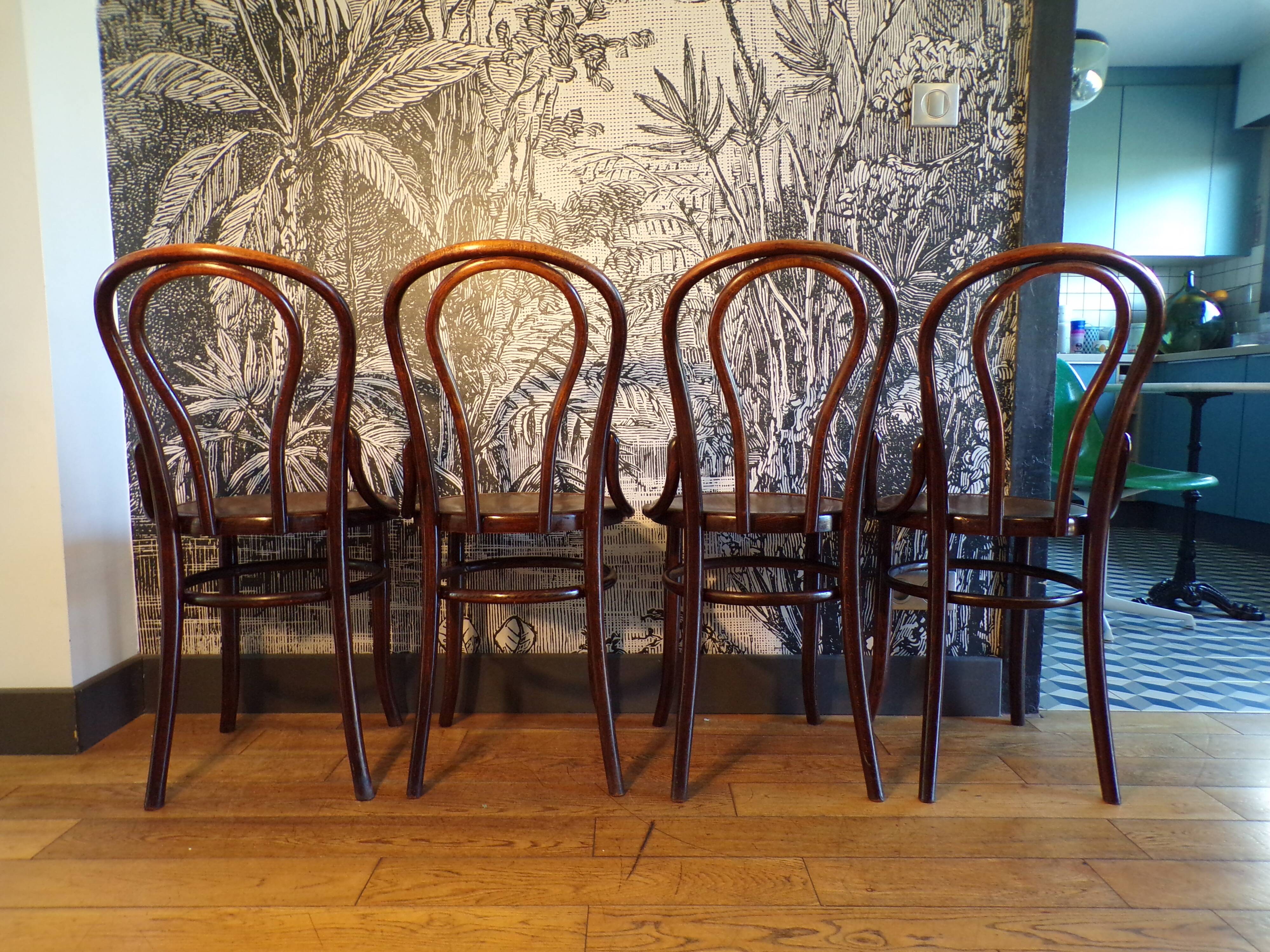 4 Fischel 18 bistro chairs in bent wood