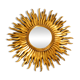 Mid Century Sunburst Kovex wall mirror made of wood and resin - gold plated