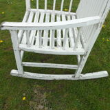 Rocking chair white wood outside or inside