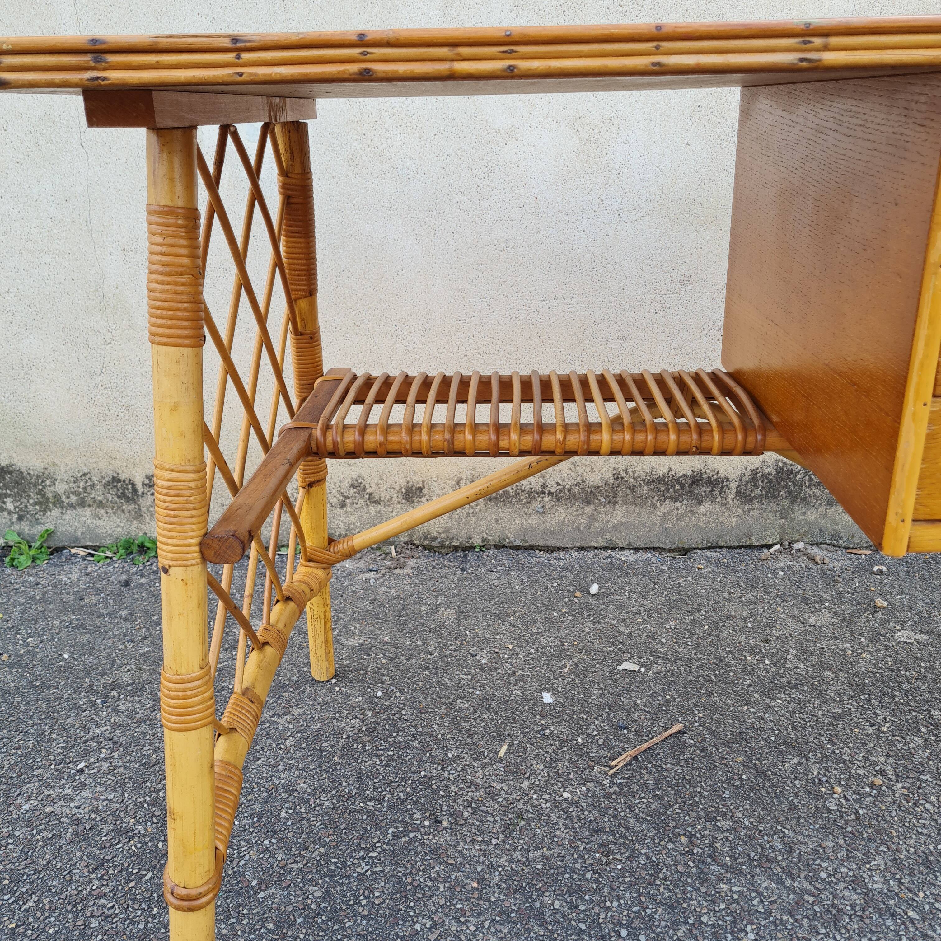 Louis Sognot rattan office 1960