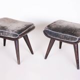 Pair of Art Deco Beech Stools, Original Preserved Condition, Czech, 1920s