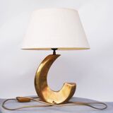 Brass Sculptural Wave Shaped Table Lamp