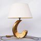 Lampe de table sculpturale en laiton en forme de vague