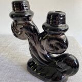 Pair of Vallauris iridescent ceramic candle holders