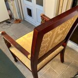 Armchair empire golden satin fabric