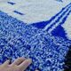 Handmade pure wool Berber rug, size 2/3 m.