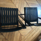 Set of 2 folding chairs in the style of Aldo Jacober.