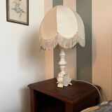 Bassano ceramic lamp with fringed shade