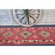 Vintage Turkish Oushak Handmade Wool Cotton Pink Runner Rug 86x362