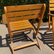 Paire de fauteuils pliants vintage en bois