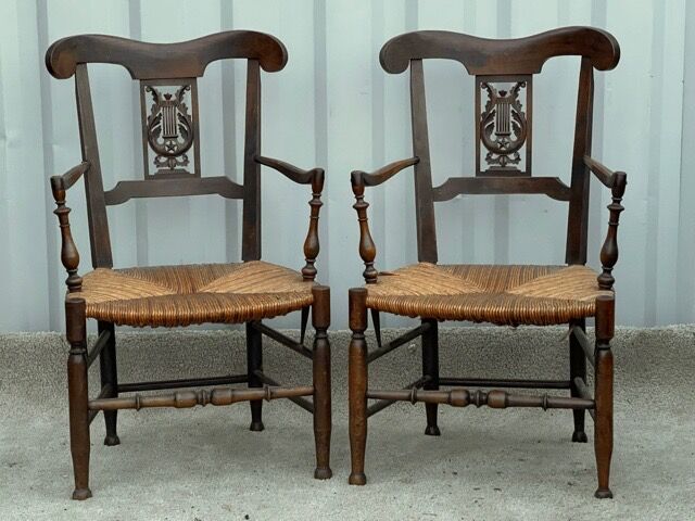 Nice pair of straw armchairs