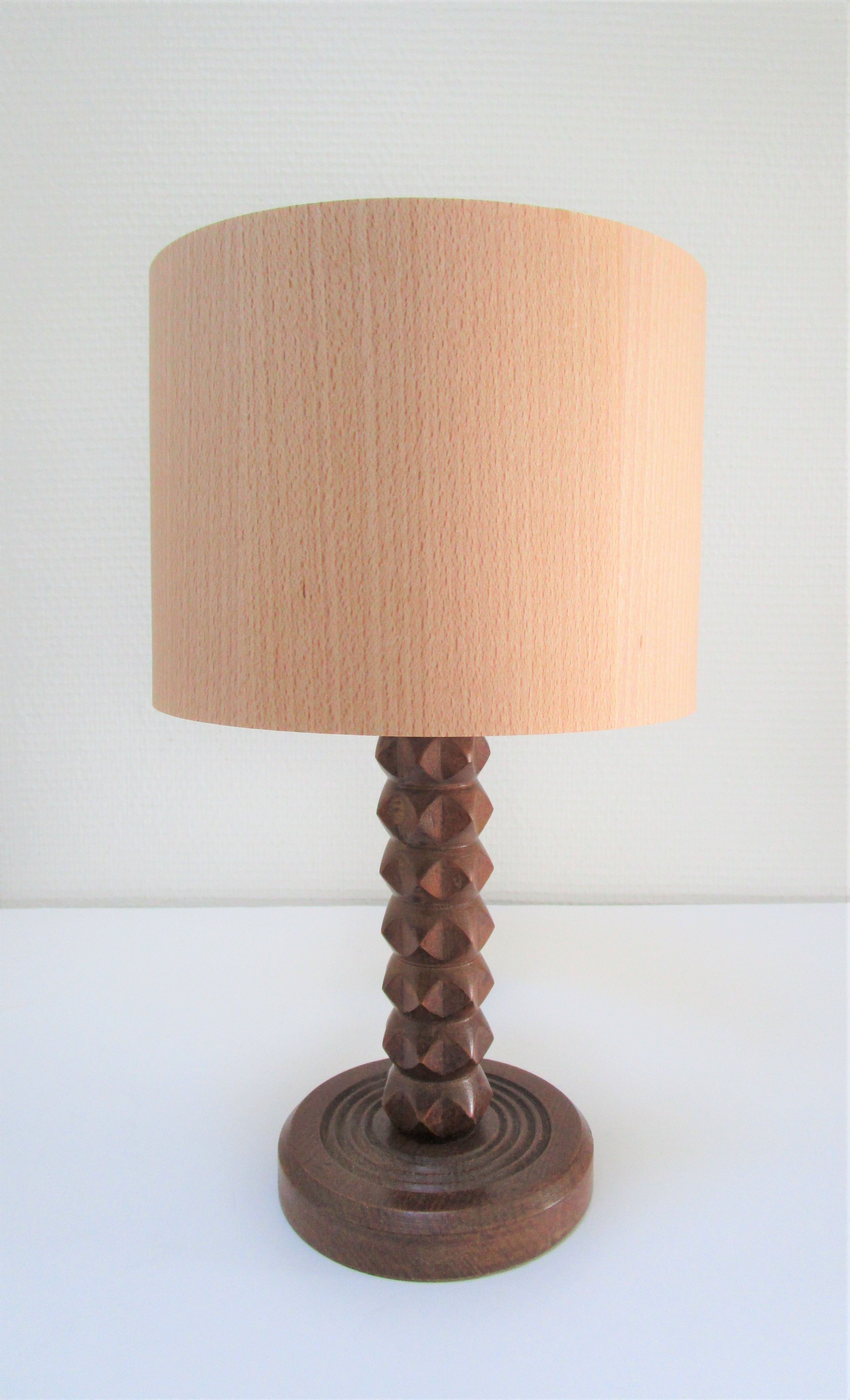 Solid wood lamp foot "diamond tip" years 40-50