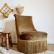 Bronze green velvet toad armchair