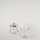 Pair of crystal and silver-plated condiment pots, Saint Hilaire, 1960.