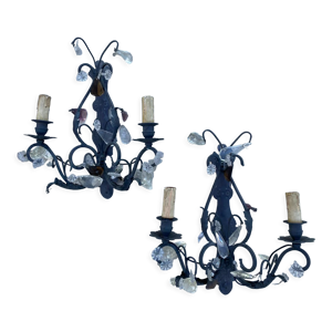 Paire d’appliques pampilles