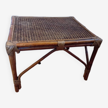 Bamboo and cane side table, 1960