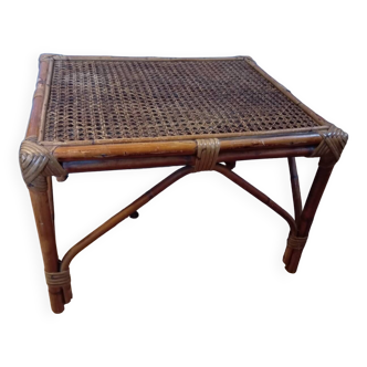 Bamboo and cane side table, 1960