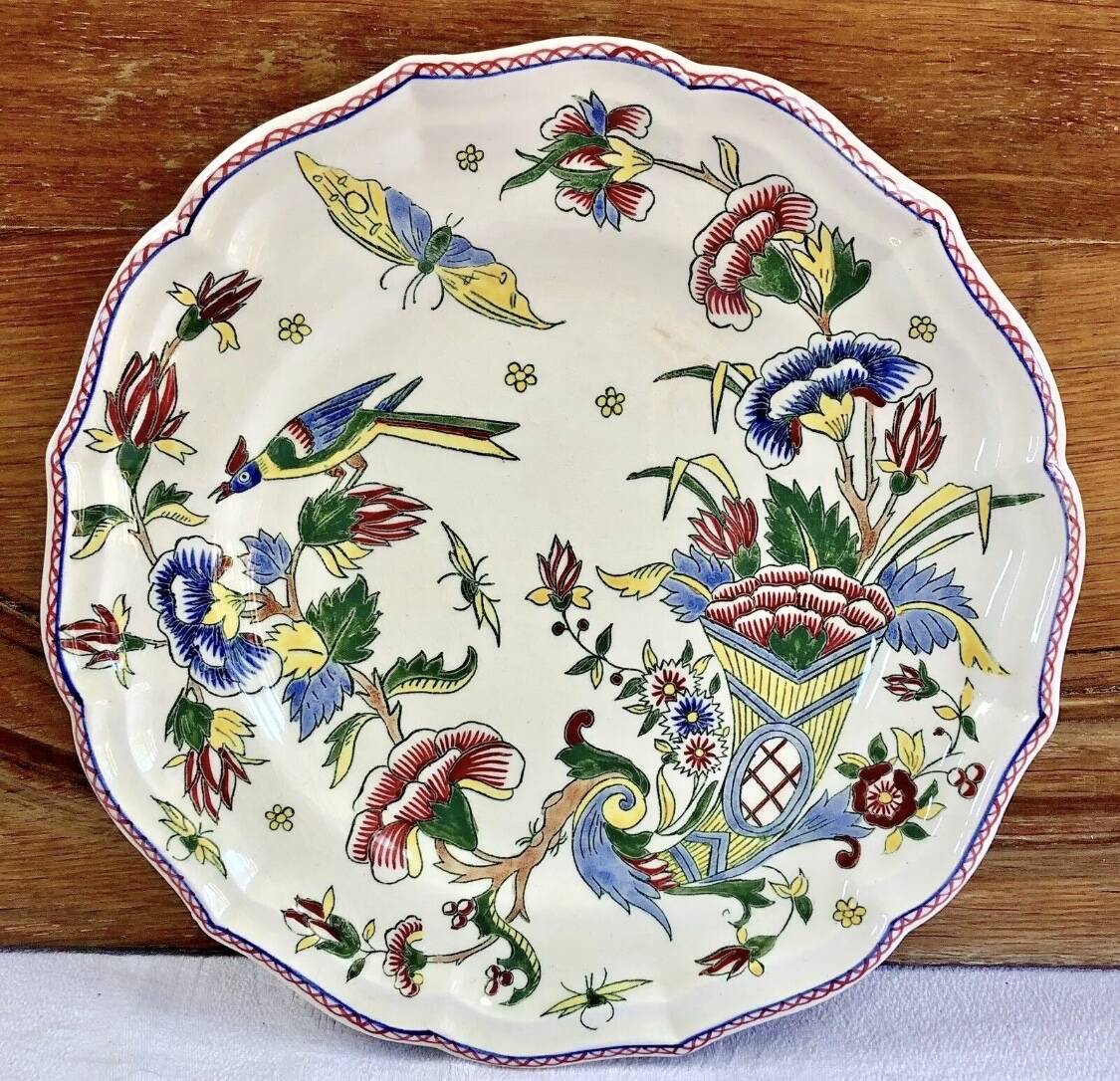 7 flat plates Gien model cornucopia 1938 1960