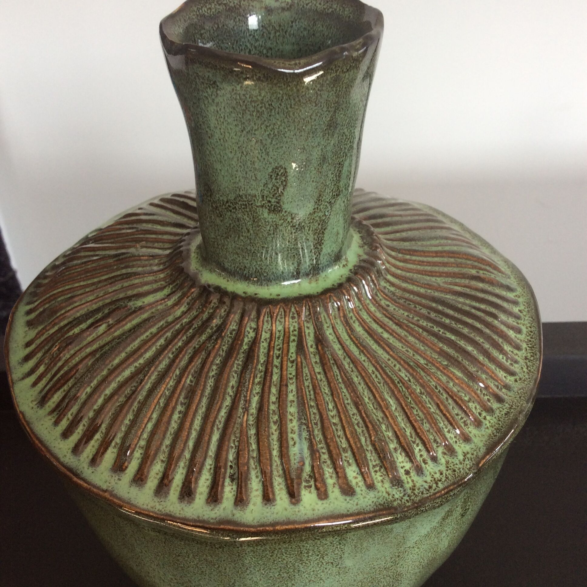 Vintage  enamelled ceramic vase 1970