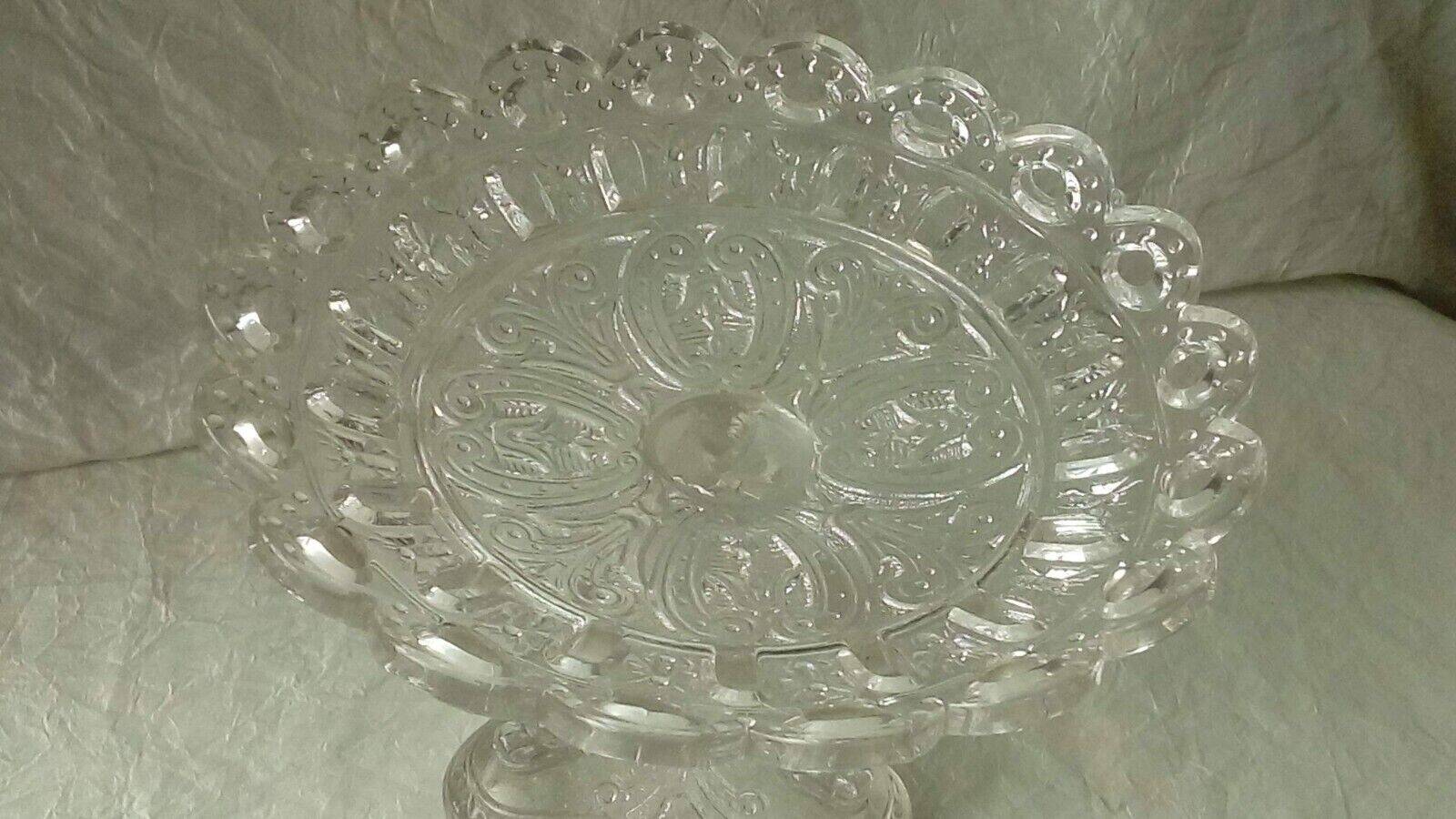 Crystal cut bezel cut fish head foot late 19th